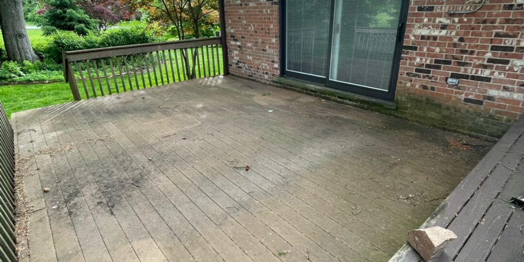 Deck before power washing